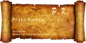 Pritz Karola névjegykártya